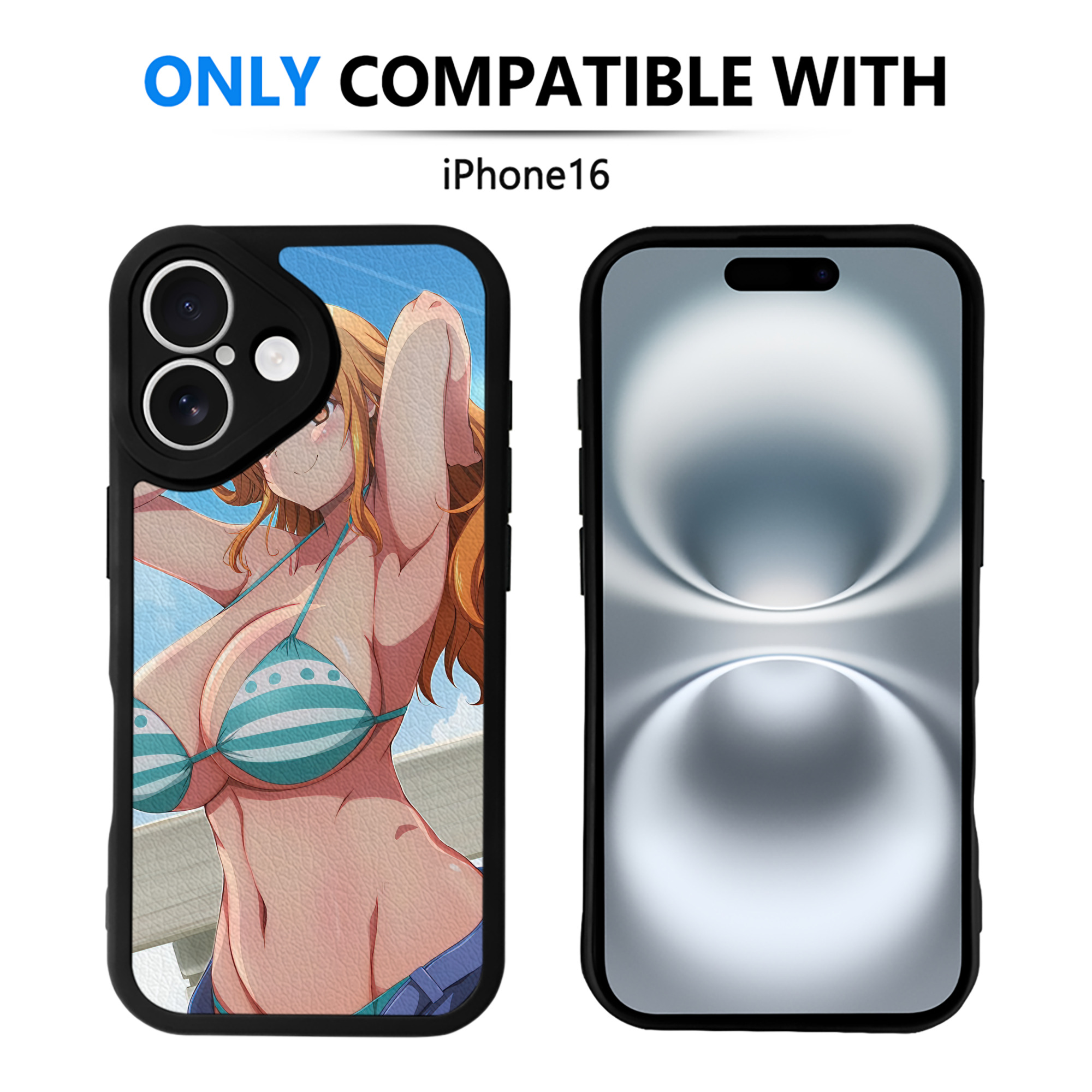 （画像用） ワンピース ONE PIECE 【iPhone 16シリーズ対応】シリコンスマホケース（レザー調） 材質：シリコン